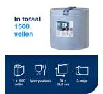 Papier d'essuyage Tork W1 Plus Premium 130050 2 épaisseurs 1500 feuilles bleu