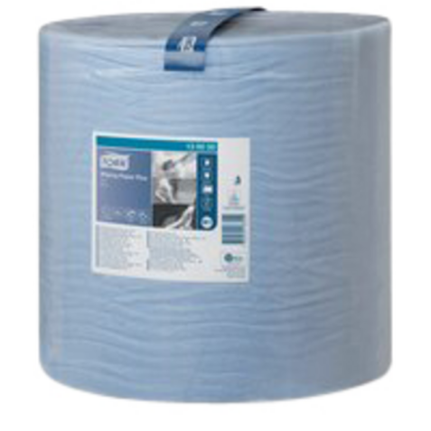 Poetspapier Tork Wiping Plus W1 37cmx510m blauw 130050