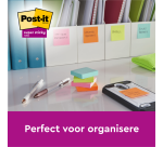 Memoblok Post-it 655 Super Sticky 76x127mm neon geel 12 stuks