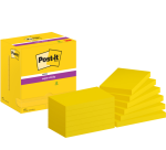 Bloc-mémos Post-it 655 Super Sticky 76x127mm néon jaune 12 pièces