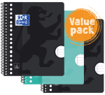 Bloc de cours Oxford A5+ ligné 17 perf 160 pages 80g Lot économique assorti 3 pièces