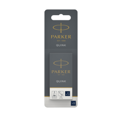 Cartouche d'encre Parker Quink bleu-noir blister 5 pièces