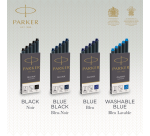 Cartouche d'encre Parker Quink bleu-noir blister 5 pièces