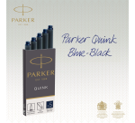 Cartouche d'encre Parker Quink bleu-noir blister 5 pièces