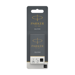 Cartouche d'encre Parker Quink noir blister 10 pièces