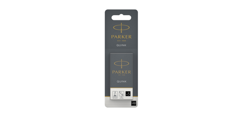 Parker Quink black ink cartridge blister pack of 10 pieces