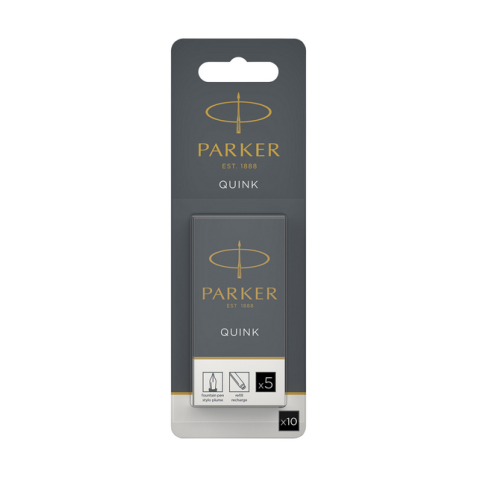 Cartouche d'encre Parker Quink noir blister 10 pièces