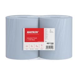 Poetspapier Katrin Industrial groot 2-laags 500 vel blauw 481108