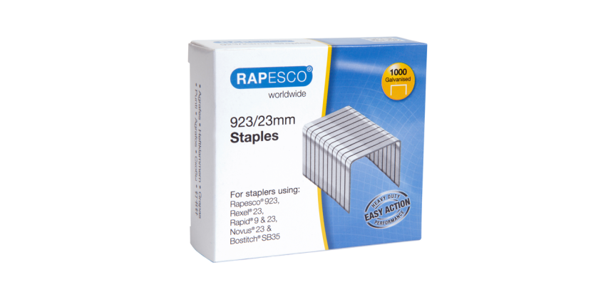 Agrafes Rapesco Heavy Duty 923/23 galvanisé boîte 1000 pièces