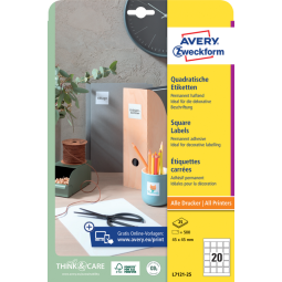 Etiket Avery Zweckform L7121-25 QR code 45x45mm opaak 500 etiketten