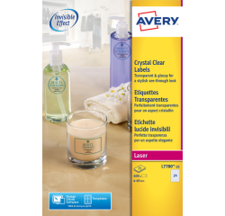 Etiket Avery L7780-25 rond 40mm transparant 600 etiketten
