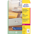 Etiquette Avery L4772-25 99,1x42,3mm transparent mat 300 pièces