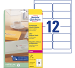 Etiquette Avery L4772-25 99,1x42,3mm transparent mat 300 pièces