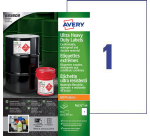 Etiket Avery B4775-50 210x297mm polyethyleen wit 50 stuks
