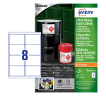 Etiket Avery B3427-50 105x74mm polyethyleen wit 400 stuks