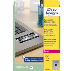 Etiquette Avery Zweckform L6129-20 ronde 30mm argenté 960 pièces