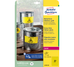 Avery Label L6105-20 63.5x29.6mm yellow 540 pieces