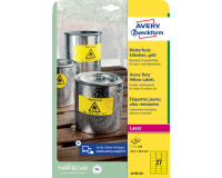 Etiquette Avery Zweckform L6105-20 63,5x29,6mm jaune 540 pièces