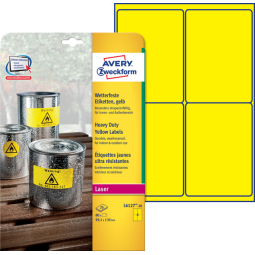 Etiket Avery Zweckform L6127-20 99.1x139mm geel 80stuks