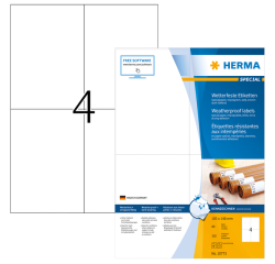 Etiket HERMA 10773 105x148mm weerbestendig wit 320 stuks