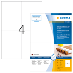 Etiquette HERMA 10773 résiste aux intempéries 105x148mm blanc 320 pièces