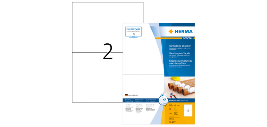 Etiket HERMA 10774 210x148mm weerbestendig wit 160 stuks
