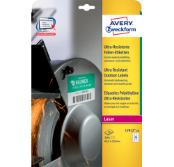 Etiket Avery Zweckform L7912-10 63.5x33.9mm polyethyleen wit 240stuks