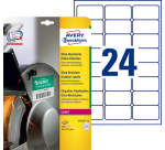 Etiquette Avery L912-10 63,5x33,9mm polyéthylène blanc 240 pièces