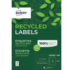 Etiquette Avery LR-7169-100 99,1x139mm recyclé blanc 400 pièces