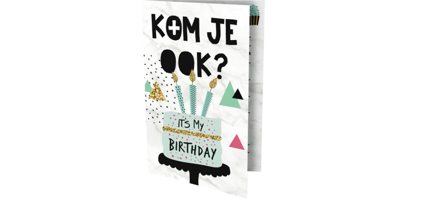 Uitnodiging Cake 13.5x9cm