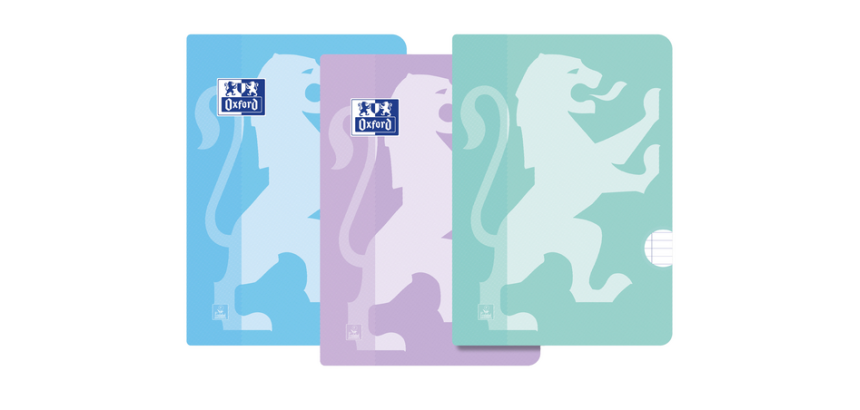 Schrift Oxford School A4 lijn 72 pagina's 80gr pastel seal à 3 stuks