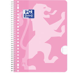 Bloc de cours Oxford School A4+ ligné 23 perf 160 pages 80g rose