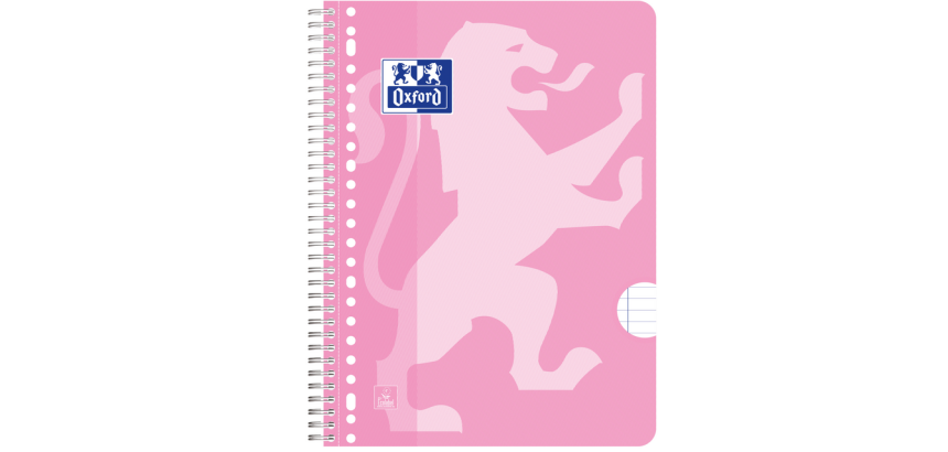 Collegeblok Oxford School A4+ lijn 23-gaats 160 pagina's 80gr roze