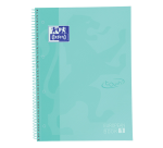 Cahier de notes Oxford Touch Europeanbook A4+ 4 perforations ligné 80fls pastel menthe