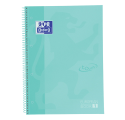 Cahier de notes Oxford Touch Europeanbook A4+ 4 perforations ligné 80fls pastel menthe
