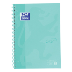 Cahier de notes Oxford Touch Europeanbook A4+ 4 perforations ligné 80fls pastel menthe