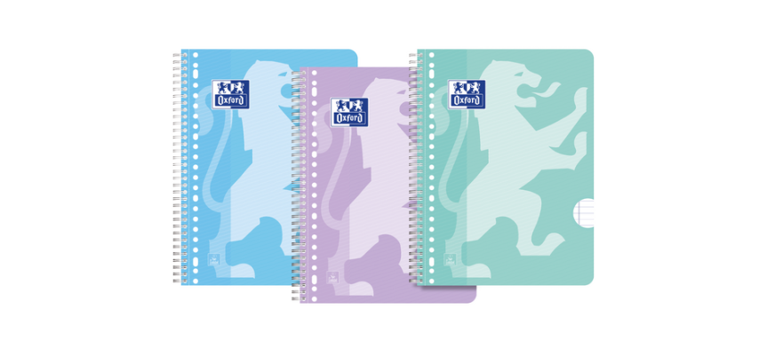 Oxford School notebook A4+ lined 23 perforated 160 pages 80g assorted pastel 3 pieces