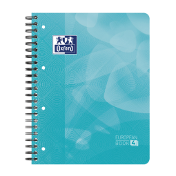 Cahier Oxford Projectbook School A4+ ligné 4 perf 240 pages 80g aqua