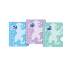 Bloc de cours Oxford School A5+ ligné 17 perf 160 pages 80g pastel assorti 3 pièces