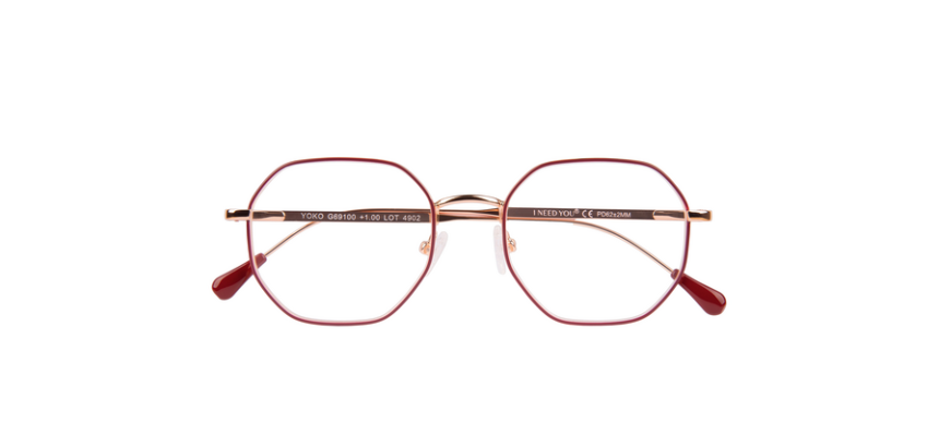 Leesbril I Need You +2.50 dpt Yoko rood-koper