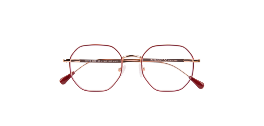 Leesbril I Need You +1.00 dpt Yoko rood-koper
