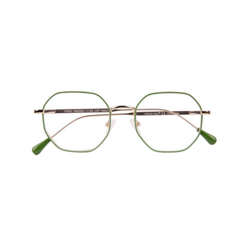 Lunettes de lecture I Need You +1.00 dpt Yoko vert-or