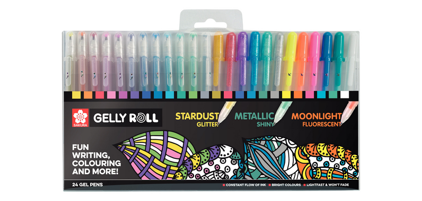 Stylo gel Sakura Gelly Roll Mix set 24 couleurs