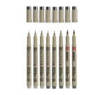 Fineliner et feutre pinceau Sakura Pigma Micron gris froid set 8 pièces assorti