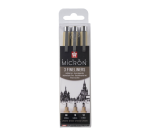 Fineliner Sakura Pigma Micron set à 3 schrijfbreedtes breed zwart