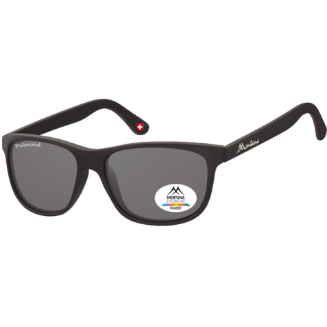 Lunettes de soleil Montana noir mat verre fumé polarisé