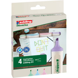 Surligneur edding EcoLine 24 pastel assorti set 4 pièces