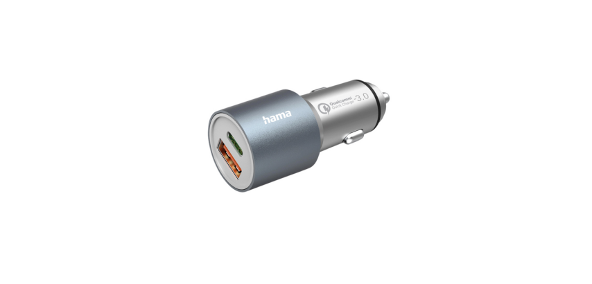 Hama Car Charger 1x USB-C 1x USB-A 38W Metal