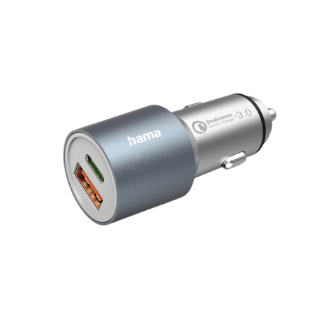 Chargeur de voiture Hama 1x USB-C 1x USB-A 38W métal