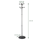 Portemanteau BRASQ Monaco sur pied argenté/noir